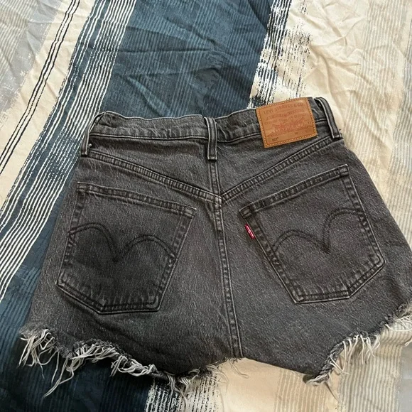 Women's Black Denim Shorts - Picture 2 of 2
